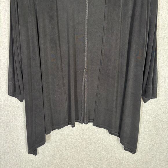 Chicos Travelers Cardigan XL 3 Open Slinky Hi Lo Asymmetric Acetate Tunic Flowy* - Picture 3 of 12